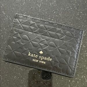 Kate Spade Embossed Black Card Holder